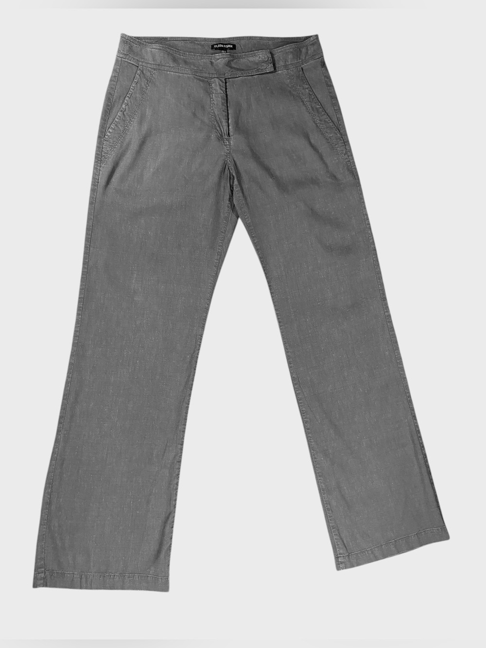 Eileen Fisher Women's Lightweight‎ Breezy Linen Blend Pants Med Grey Size 8